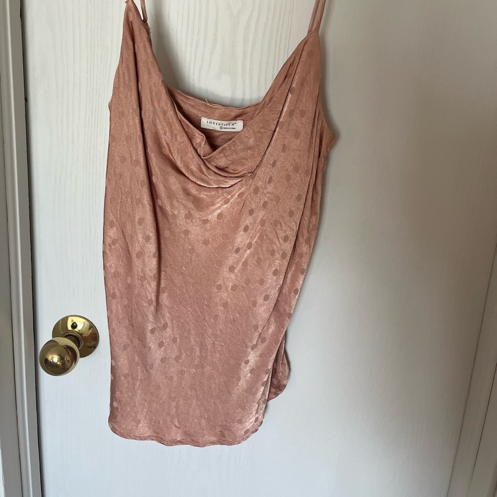 Satin scoop neck tank with adjustable straps!
